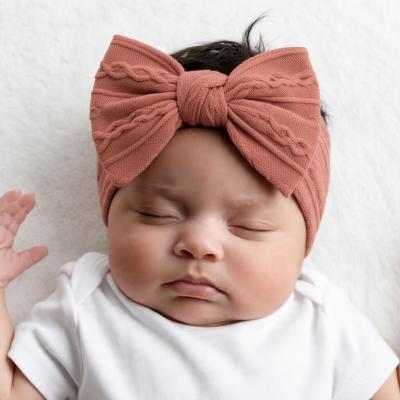 STHB112-DP  Dusky Pink Cable Headband with Bow 