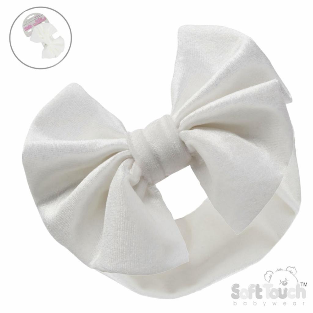 Soft Touch HB114-C 5023797312922 STHB114-C Cream  Velour Headband with Bow