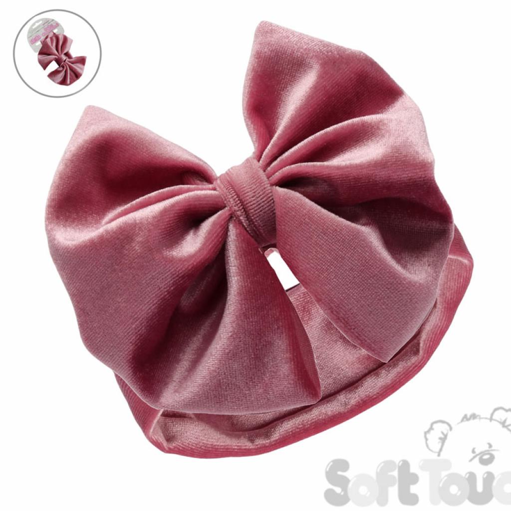 Soft Touch HB114-DP 5023797312953 STHB114-Dp Dusky Pink Velour Headband with Bow