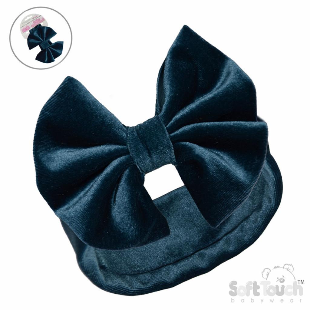 Soft Touch HB114-T 5023797313110 STHB114-T Teal Velour Headband with Bow
