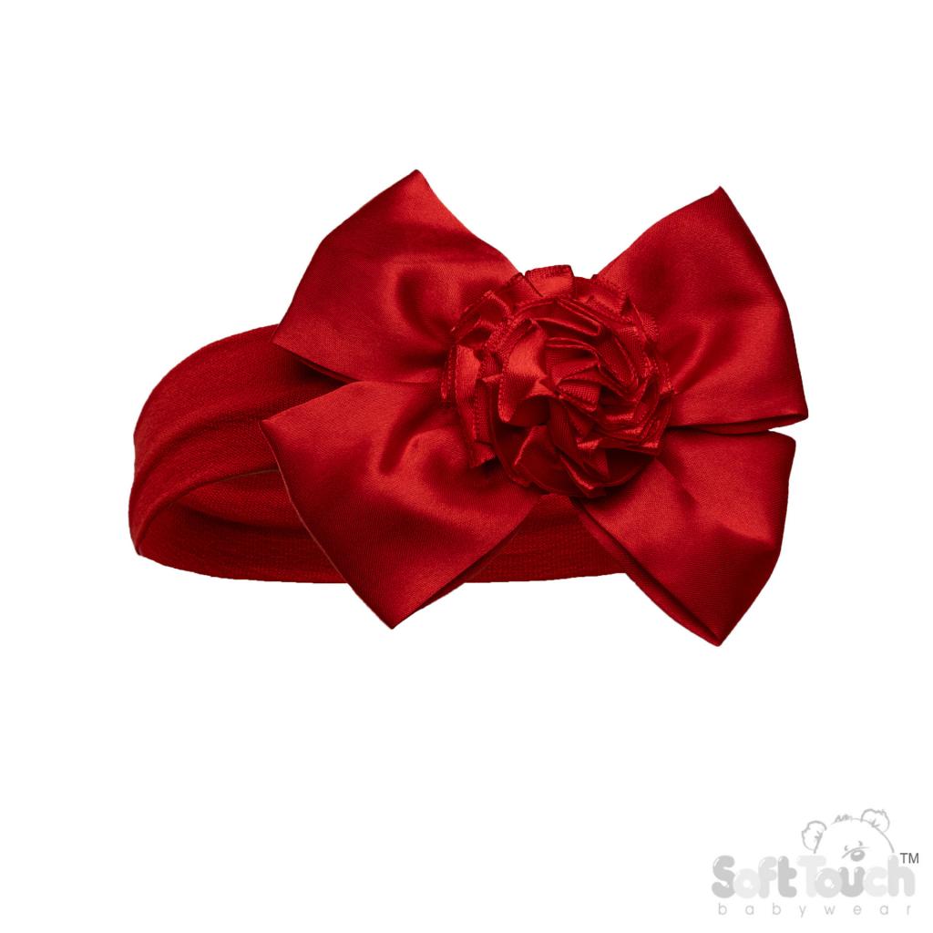 Soft Touch 4HB120-R 5023797314889 STHB120-R Red Bow and Flower Headband