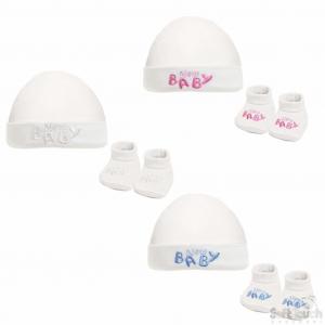 Soft Touch  5023797307003 STHB25 new Baby Hat and Bootee set (NB - 3 months)