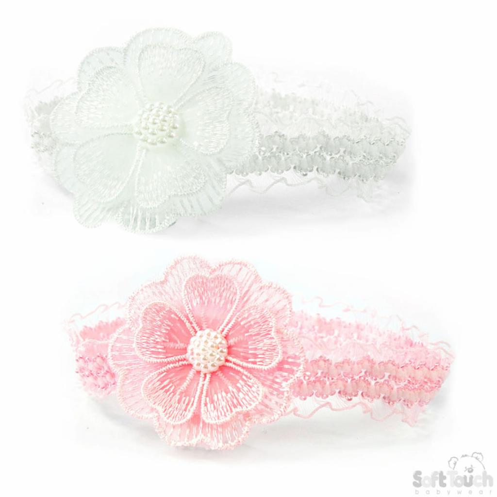 Soft Touch 4HB41 5023797305412 STHB41-22  Lace flower and pearl headband