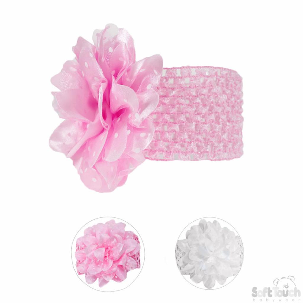 Soft Touch  5023797301704 STHB80 Crochet Headband with spotty flower
