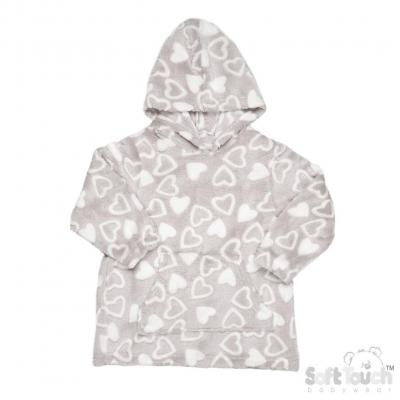 Soft Touch  5023797 318221 STHD114-G Grey Heart Hoodies (6-36 months)