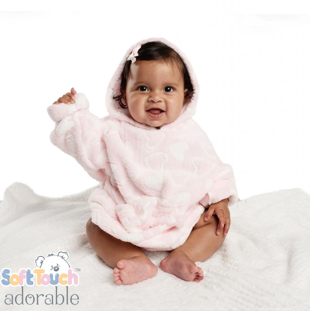 Soft Touch  5023797214438 STHD114-P Pink Heart Hoodies (6-36 months)