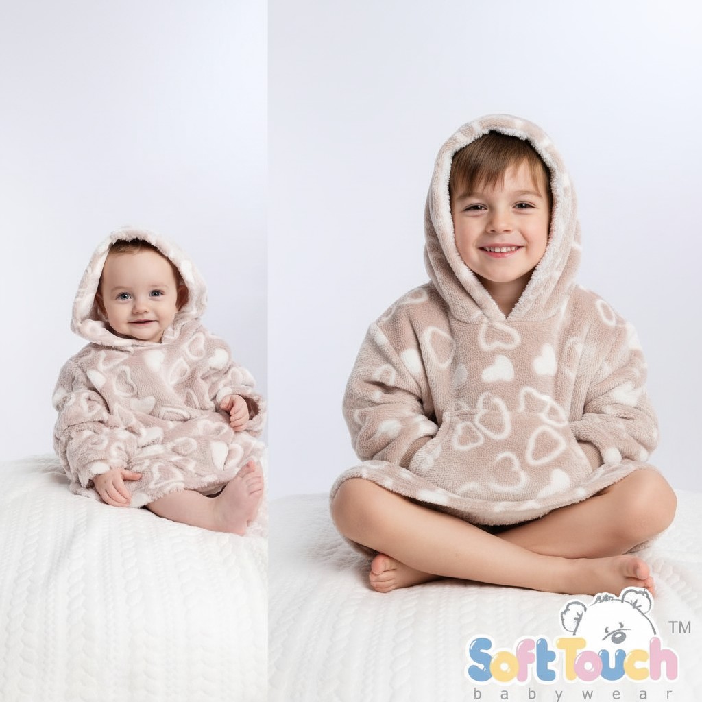 Soft Touch 5023797314421 STHD114-CO Coffee Heart Hoodies (6-36 months)