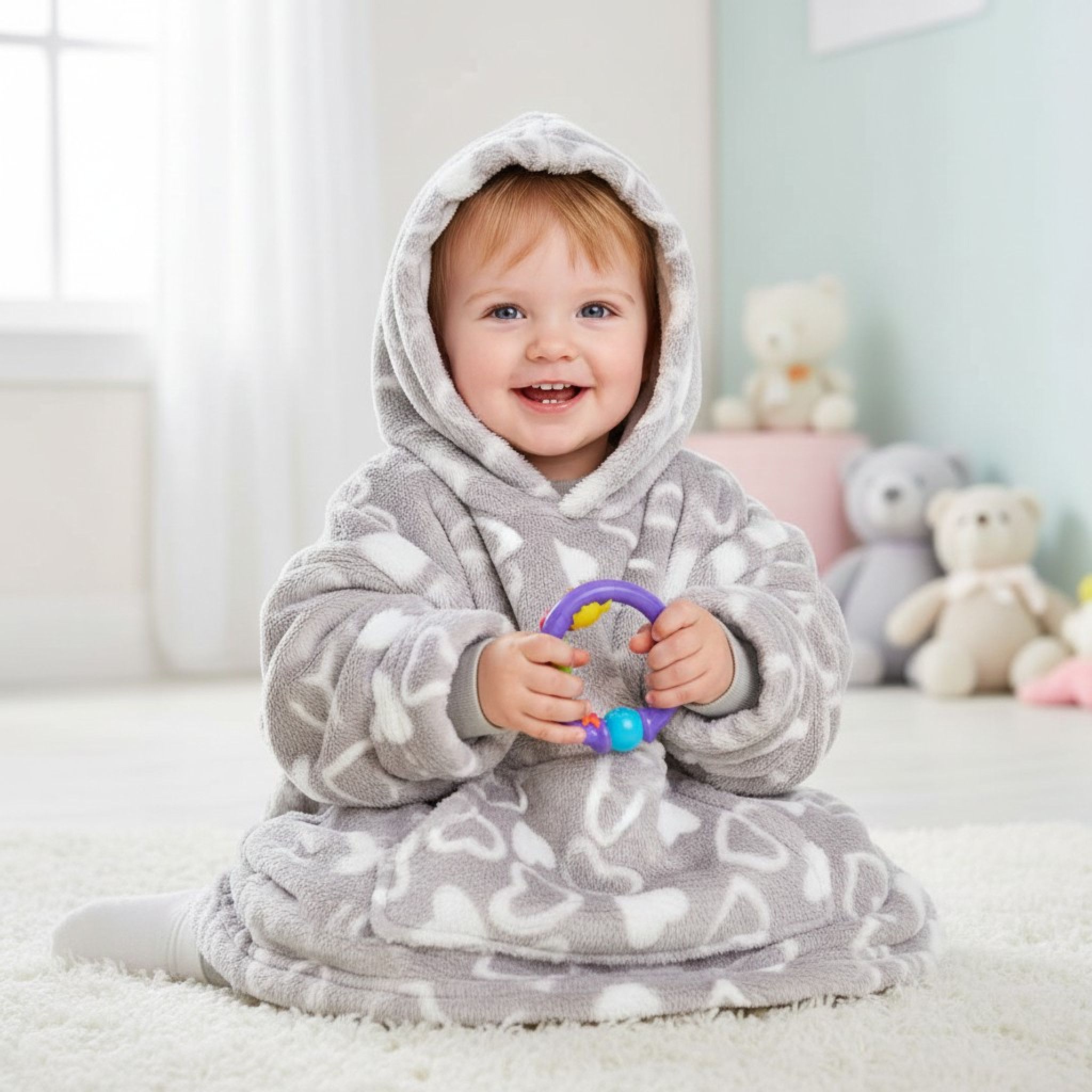 Soft Touch  5023797 318221 STHD114-G Grey Heart Hoodies (6-36 months)