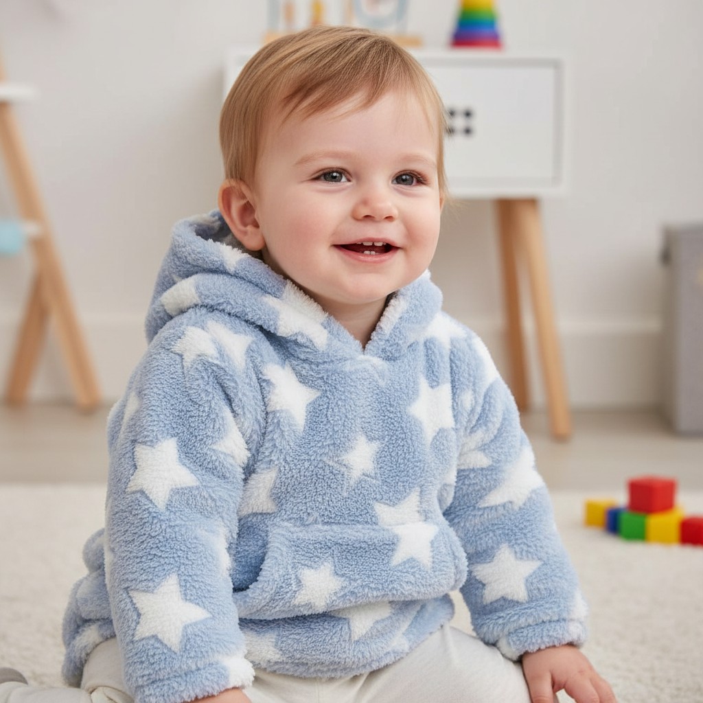 Soft Touch  5023797315718 STHD116-B Blue Star Hoodies (6-36 months)