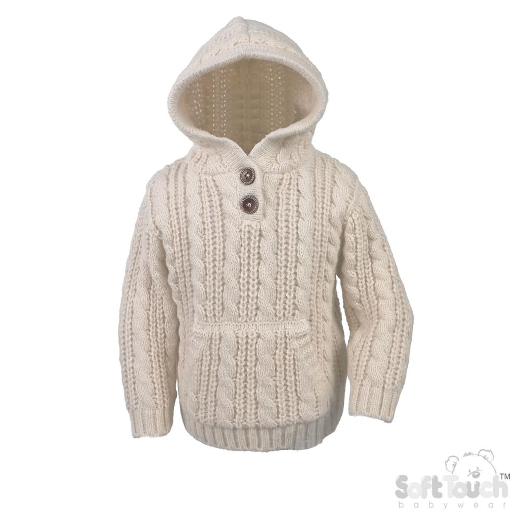 Soft Touch 4HD16-B 5023797315503 STHD16-C Cream Cable Hoodie (6-24 months)