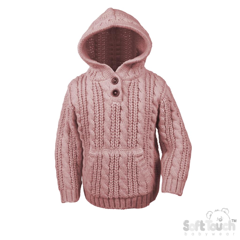 Soft Touch 4HD16-DP 5023797315510 STHD16-DP Dusky Pink Cable Hoodie (6-24 months)