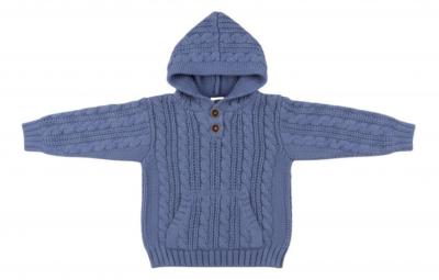 Soft Touch 4HD16-SB 5023797315527 STHD16-SB Steel Blue Cable Supersoft Hoodie (6-24 months)
