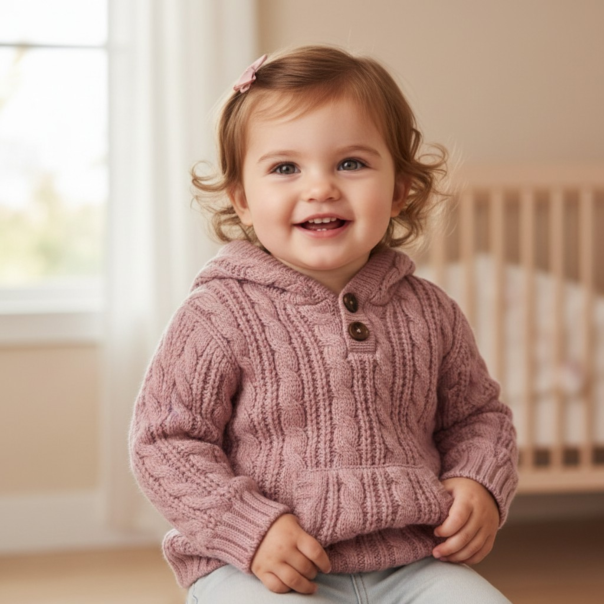 Soft Touch 4HD16-DP 5023797315510 STHD16DP Dusky Pink Cable Hoodie (6-24 months)