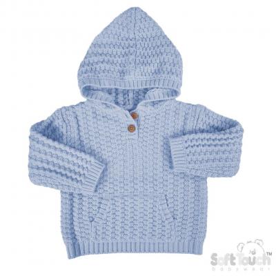 Soft Touch 4HD18-B 5023797315633 STHD18B Sky Blue knitted Hoodie (6-24 months)
