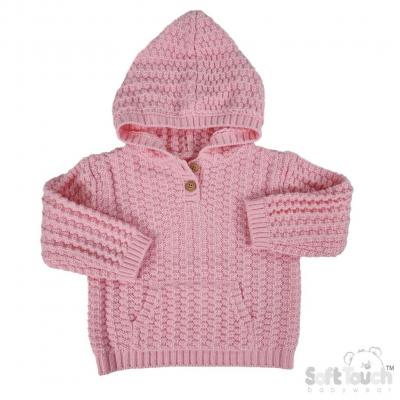Soft Touch 4HD18-P 5023797315657 STHD18P Pink knitted Hoodie (6-24 months)