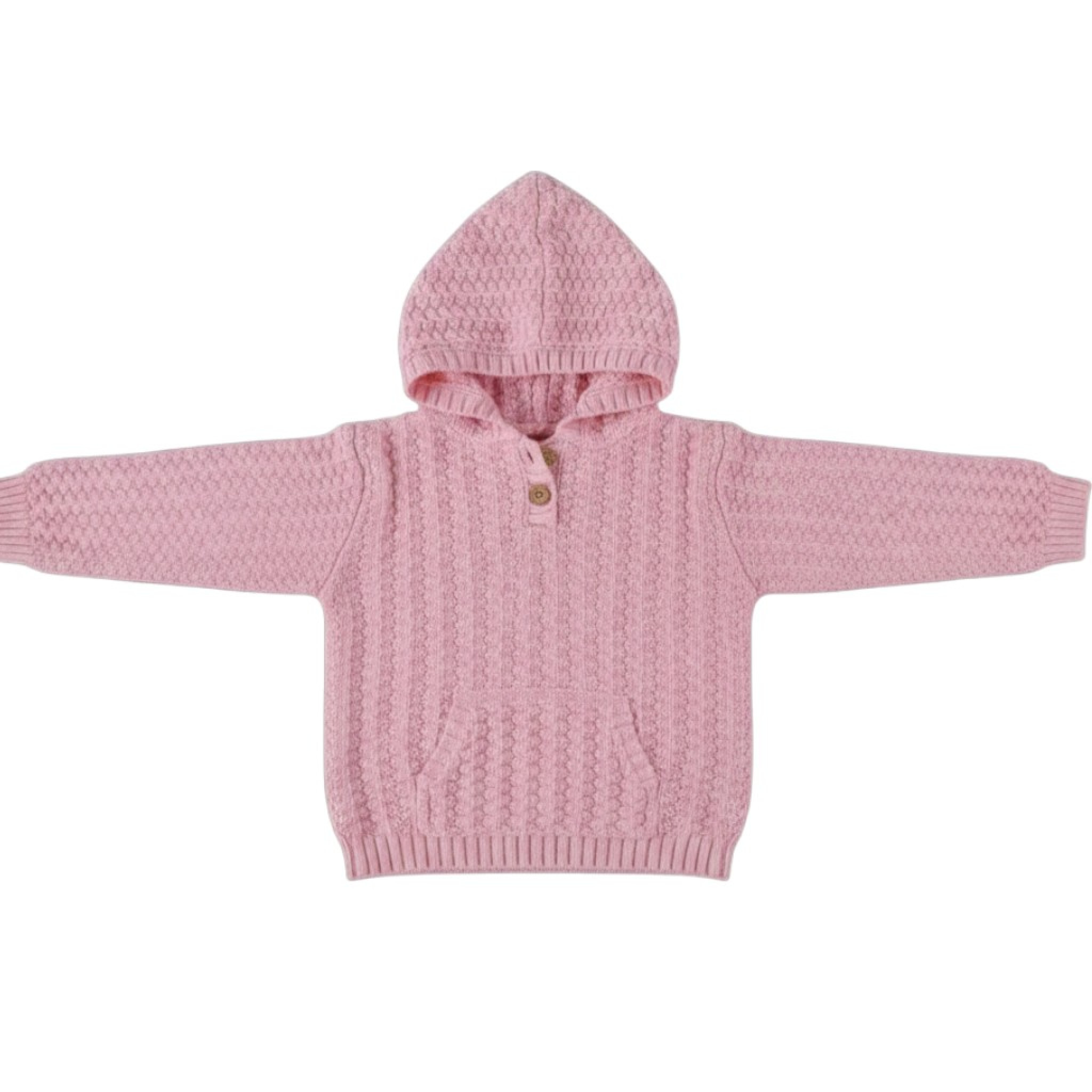 Soft Touch 4HD18-P 5023797315657 STHD18P Pink knitted Hoodie (6-24 months)