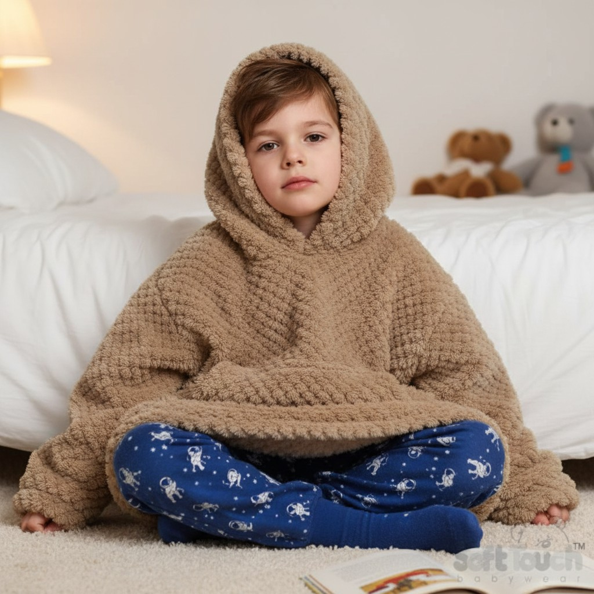 Soft Touch 4HD110-B 5023797317828 STHD210COF Waffle Hoodies (3-6 years)