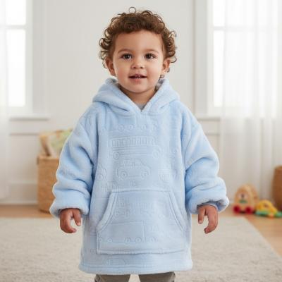 STHD305-B-6-24  Sky Vehicle Embossed Hoodies  (6-24 months)