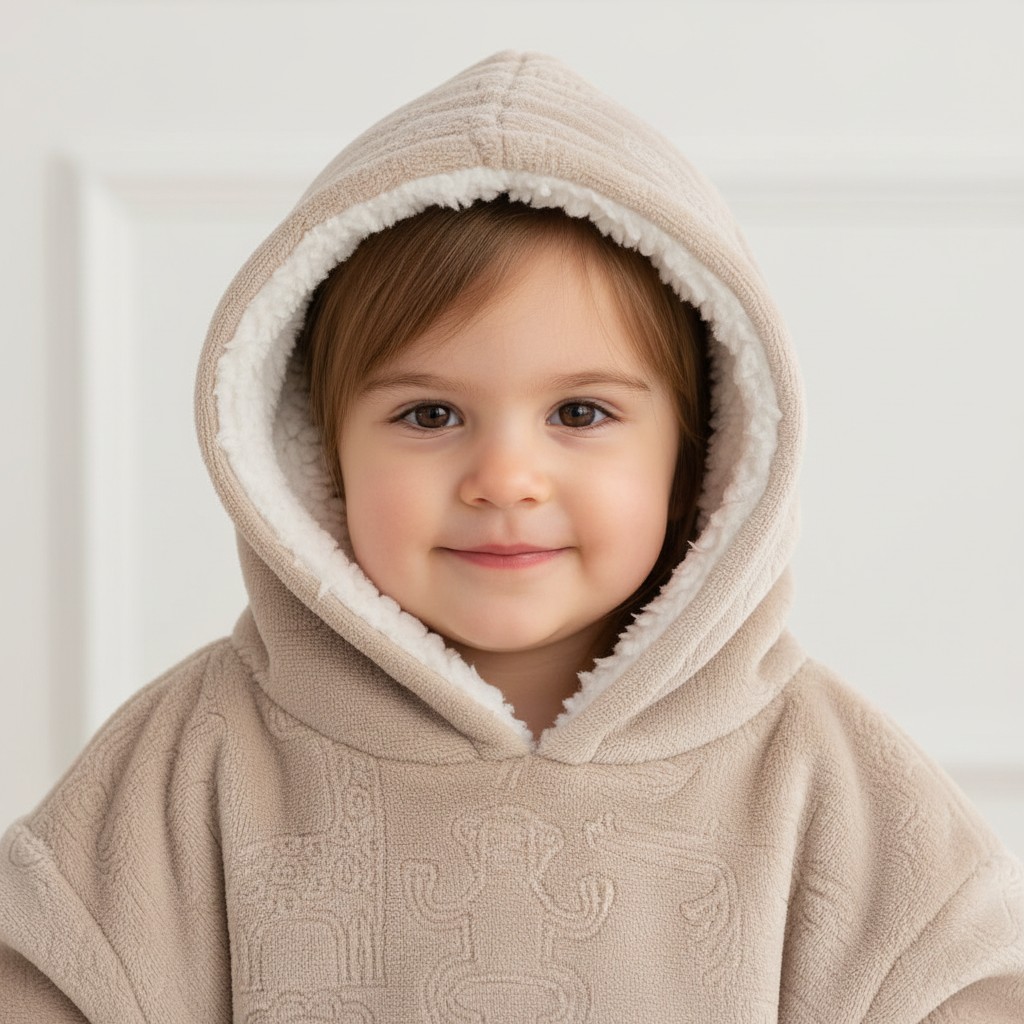 Soft Touch 4HD305-BI-6-24 5023797318665 STHD305-BI-6-24 Biscuit  Animal Embossed Hoodies (6-24 months)