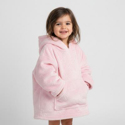 STHD305-P-2-4 Pink Bunny Embossed Hoodies (2-4 years)