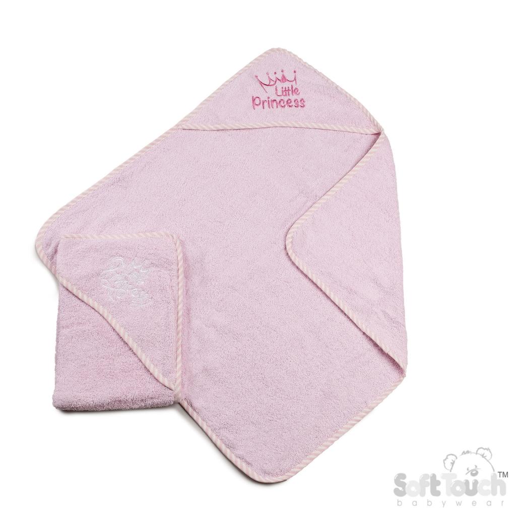Soft Touch 4HT60-P 5023797313189 STHT13-P Pink "Princess" Hooded towel Robe