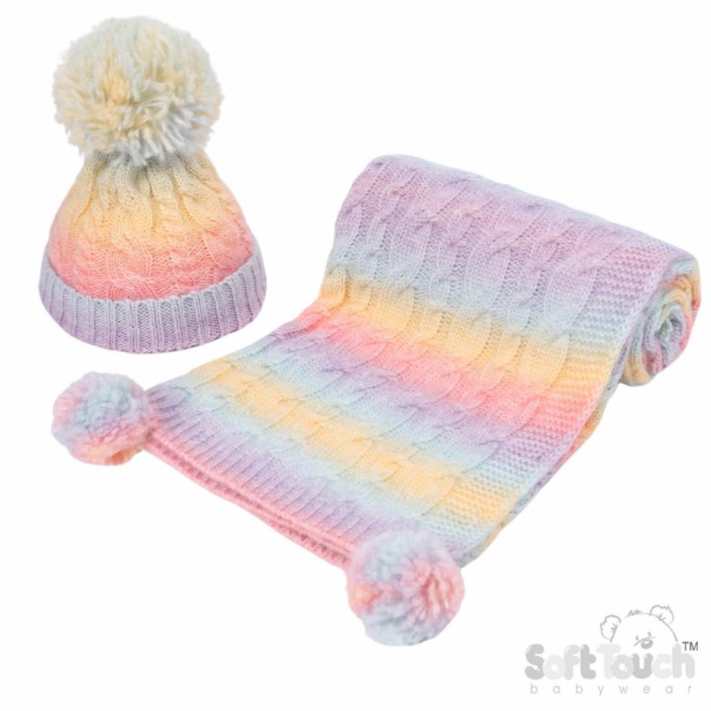 Soft Touch   STHW05-P Multi  Cable hat and wrap set (Nb-12)