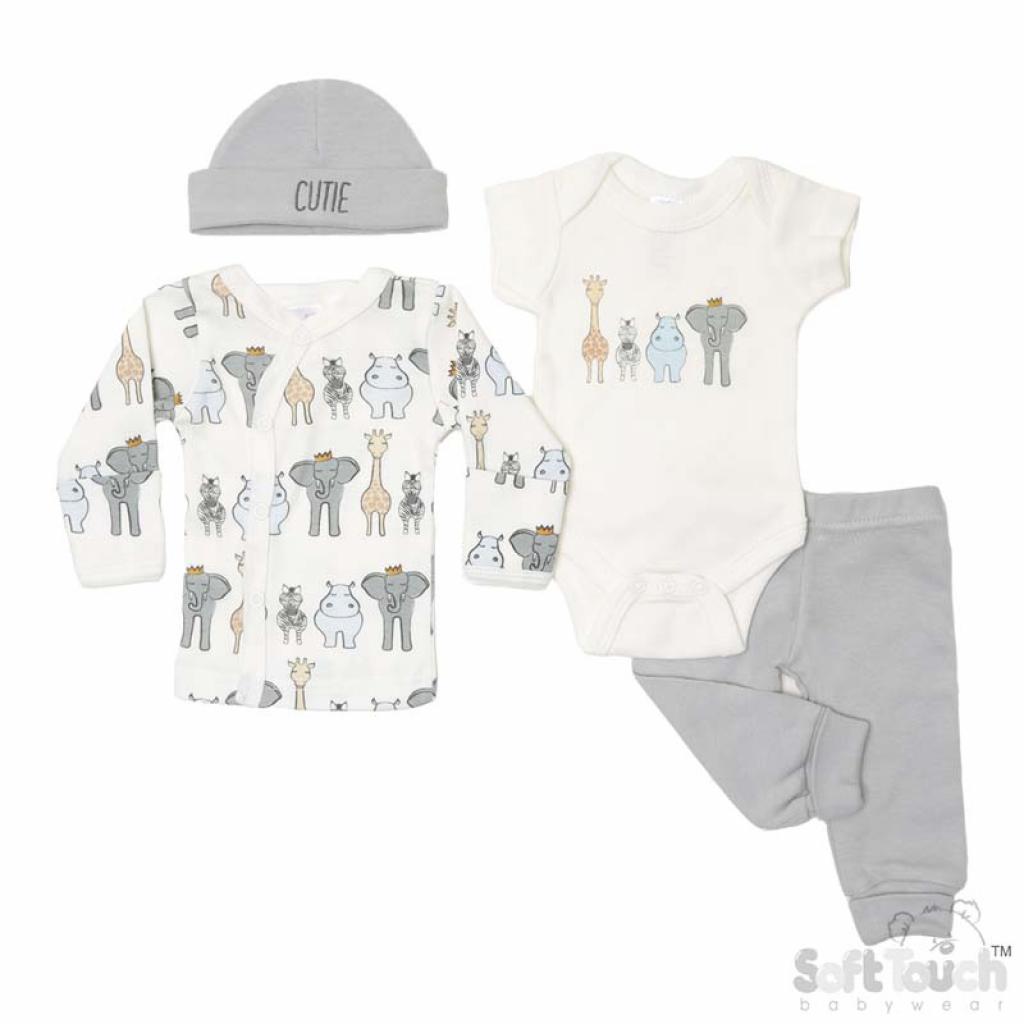 Soft Touch 4PR14 5023797306426 STLBW_PR14 "Safari" 4 Piece Set (Tiny Baby)