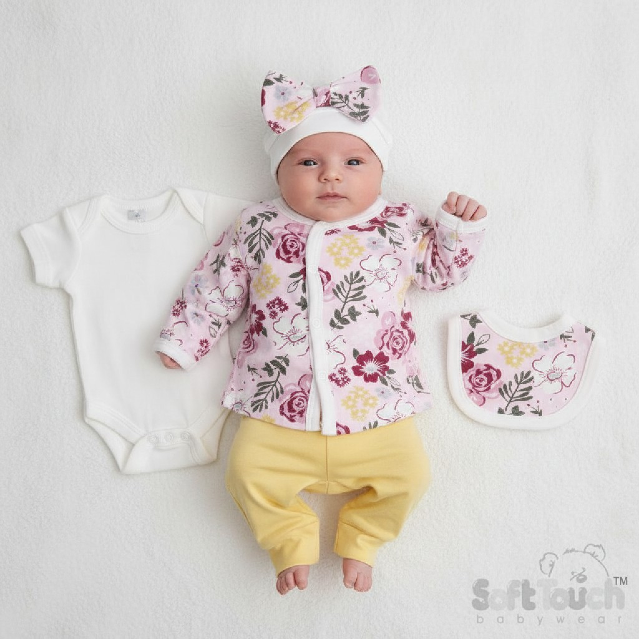 Soft Touch 4PR28 5023797310317 STLBW_PR28P "Floral" 5 Piece Set (Tiny Baby)