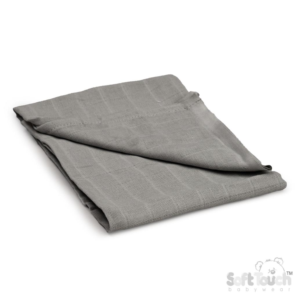 Soft Touch 4MS05-G 5023797303715 STMS01-G Grey Muslin Square