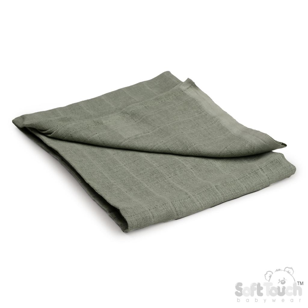 Soft Touch 4MS05-G 5023797303715 STMS01-SG Sage Green Muslin Square