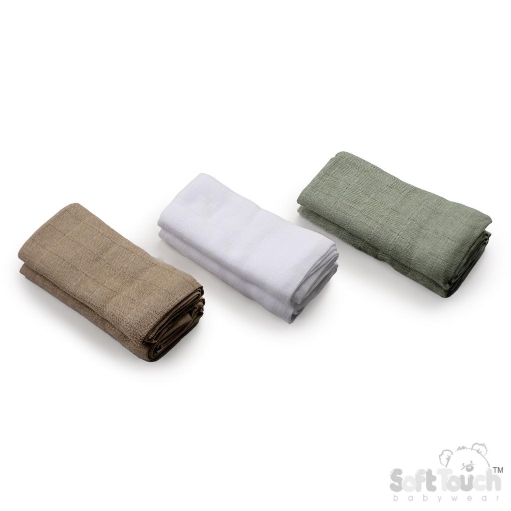 Soft Touch 4MS11 35023797313289 STMS11-N Neutral Six pack of muslins