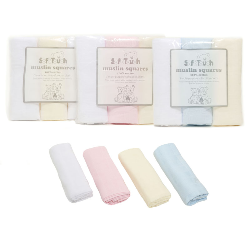 Soft Touch 4MS12 15023797301862 STMS12 Triple pack of muslins