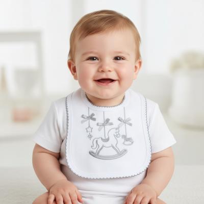 STP3617-BP-G  Grey  Rocking horse bib 