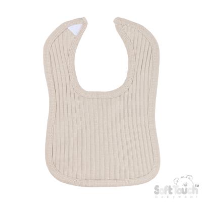 STP4600-Bi  Biscuit Ribbed Velcro Bib 