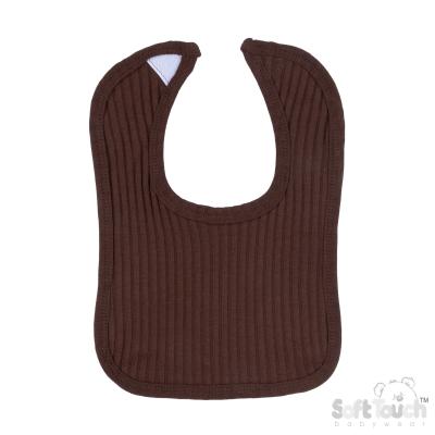 STP4600-Ch  Chocolate Ribbed Velcro Bib 