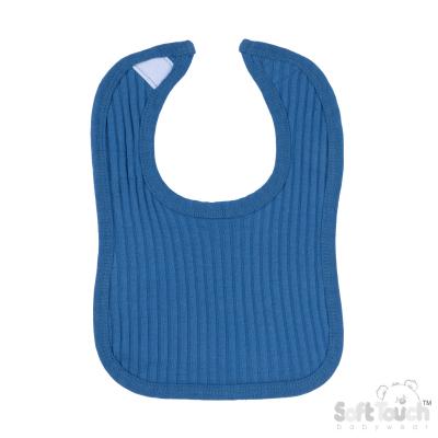 STP4600-AZ  Azure Blue Ribbed Velcro Bib 