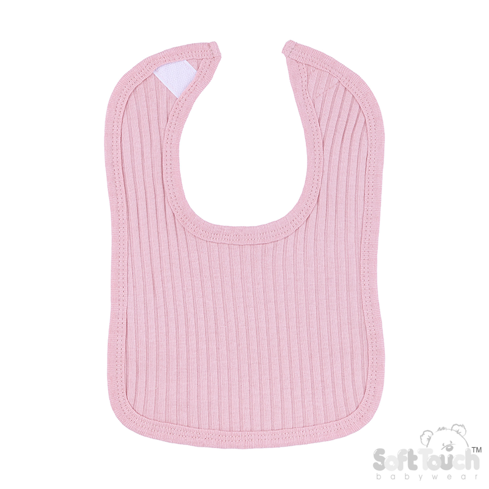 Soft Touch 2P4600-DP 5023797202100 STP4600-DP Dusky Pink Ribbed Velcro Bib