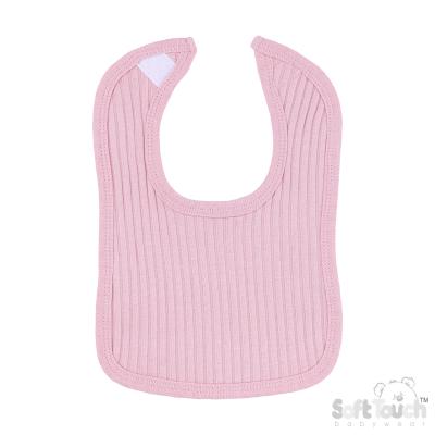 STP4600-DP  Dusky Pink Ribbed Velcro Bib 