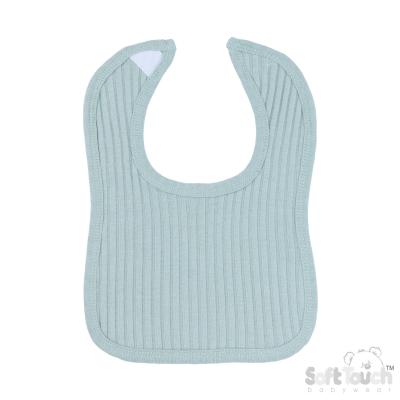 STP4600-Sg  Sage Green Ribbed Velcro Bib 