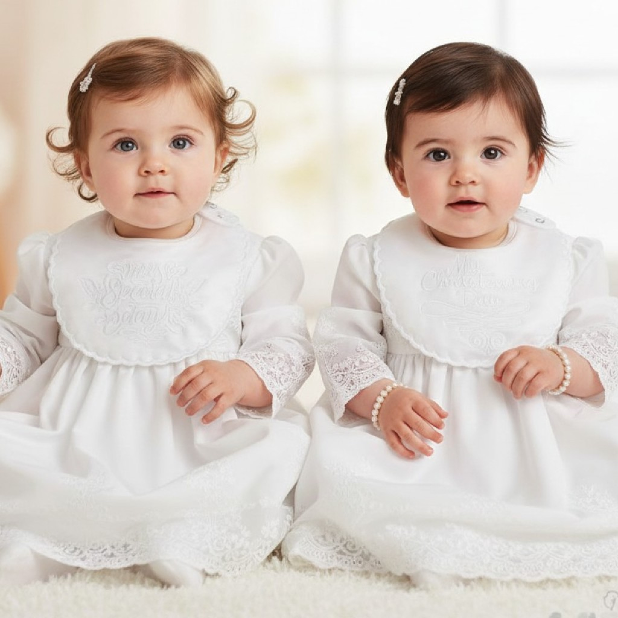 Soft Touch 2P5172-W 5023797 201073 STP5172W White Satin Christening Bib