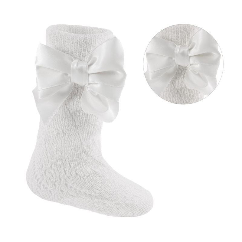 Soft Touch 4PS06-W 5023797404153 STPS06-W Pelerine Knee length sock with bow (0-24 months)