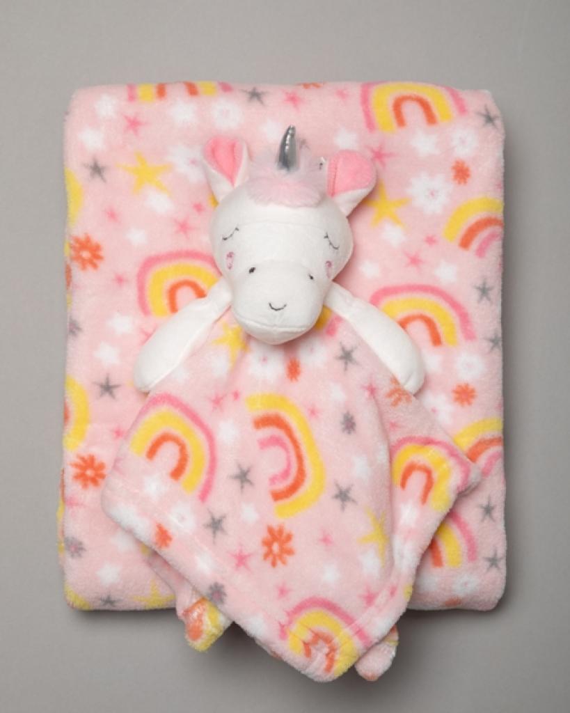 Snuggle Tots  * STR18663p Unicorn comforter and blanket