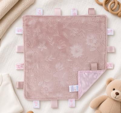 STRC305-DP  Dusky Pink Floral Embossed Taggie Comforter 