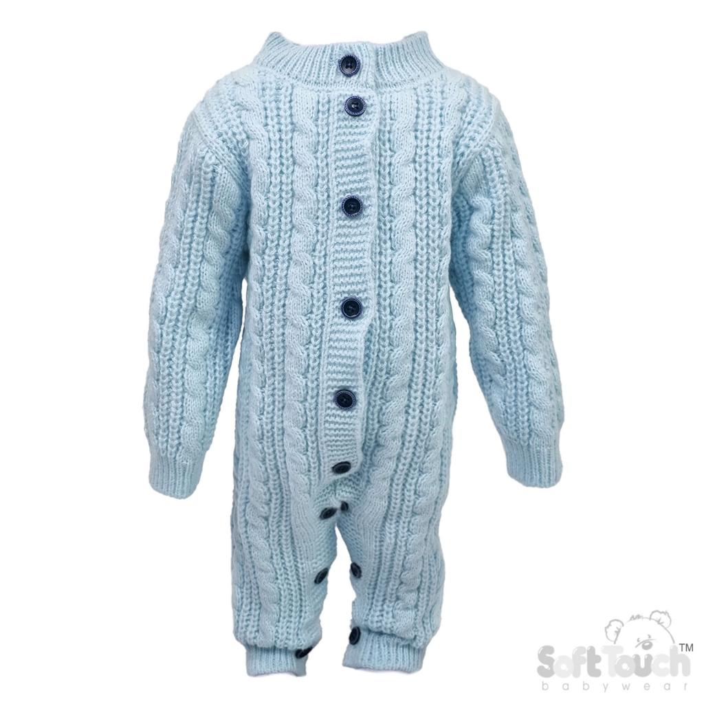 Soft Touch 4RM16-B 5023797315534 STRM16-B Blue Cable Romper (6-24 months)