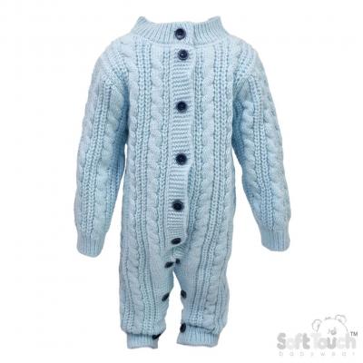 Soft Touch 4RM16-B 5023797315534 STRM16B Blue Cable Romper (0-12 months)