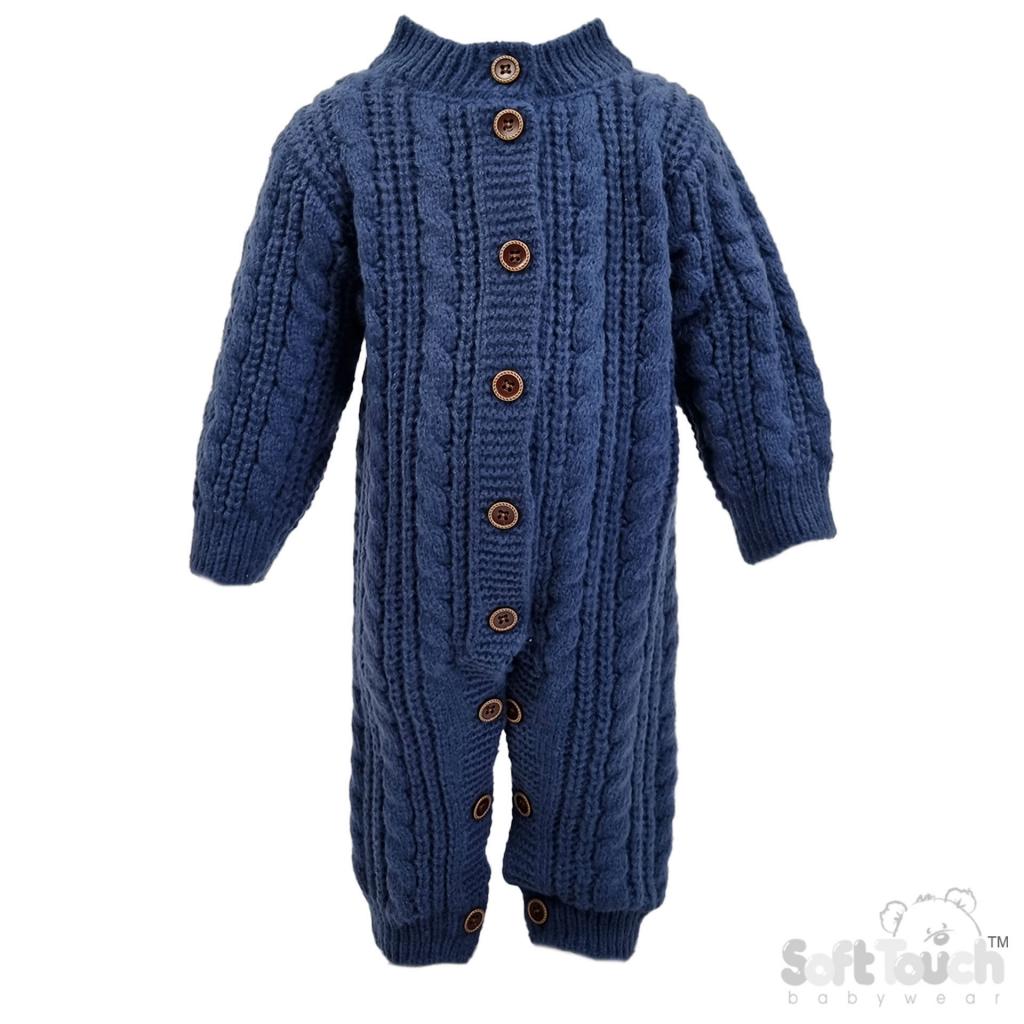 Soft Touch 4RM16-SB 5023797315572 STRM16-SB Steel Blue Cable Romper (6-24 months)