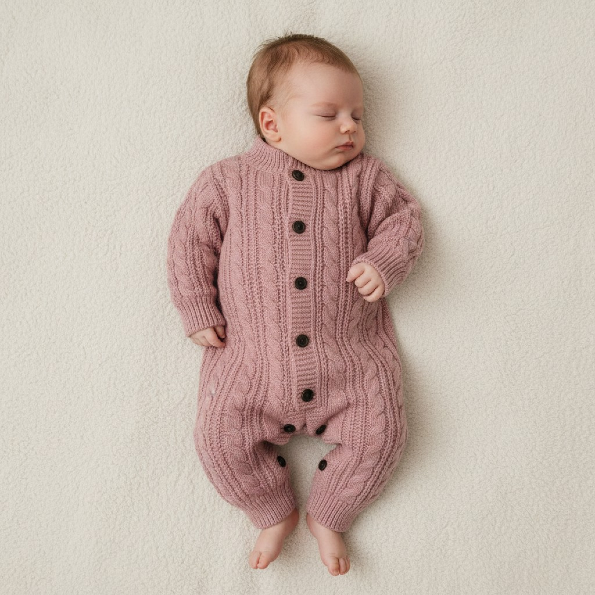 Soft Touch 4RM16-P 5023797315565 STRM16DP Dusky Pink Cable Romper (0-12 months)