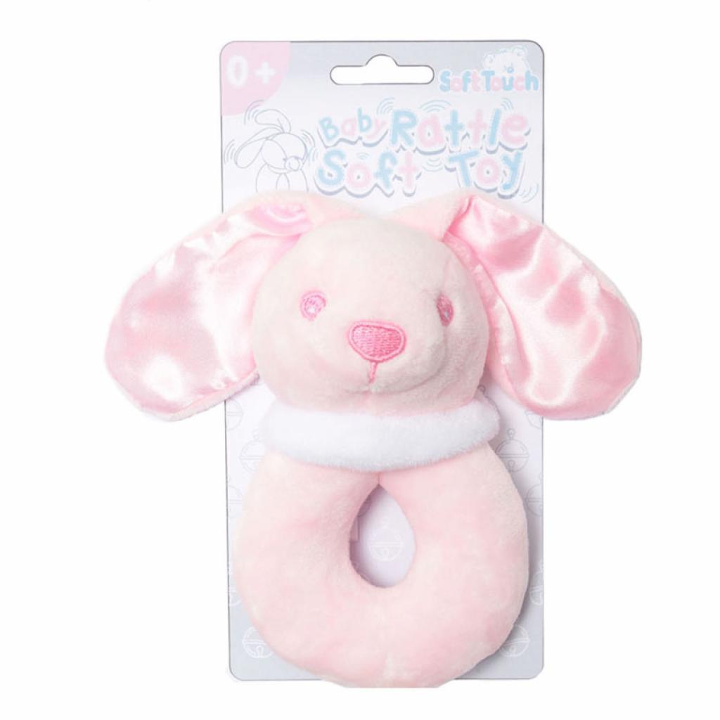 Soft Touch 4RT2P 5023797307270 STRT26-P Bunny Rattle Toy
