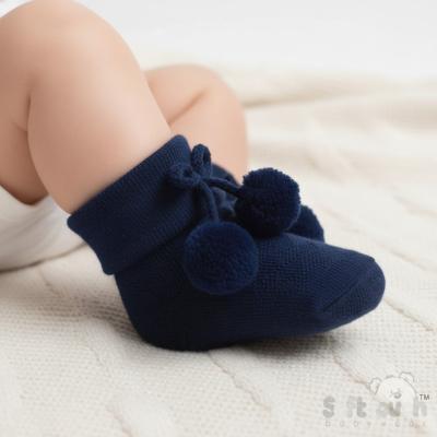 STS10--N  Diamond  Pom Pom Socks  (0-24 months)