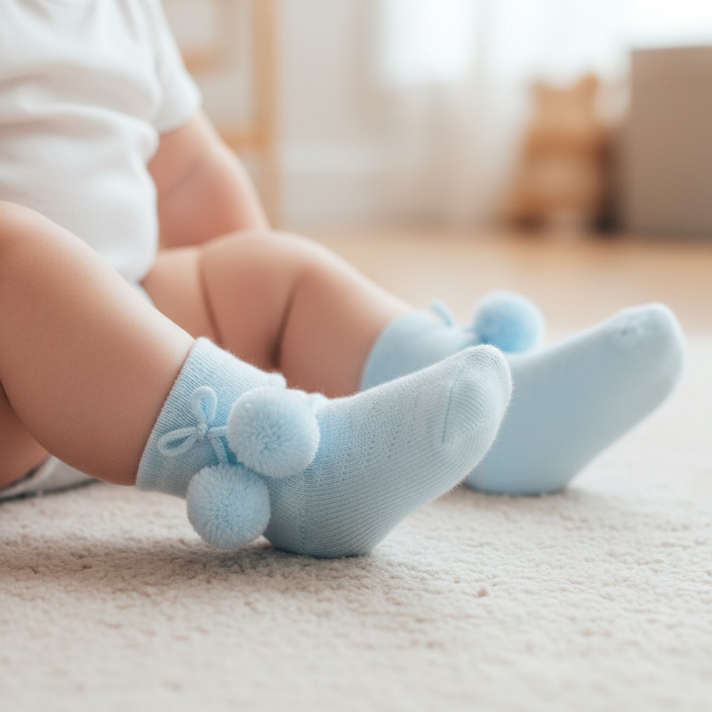Soft Touch 4S10-B 5023797 401008 STS10-B Diamond Pom pom socks (0-24 months)